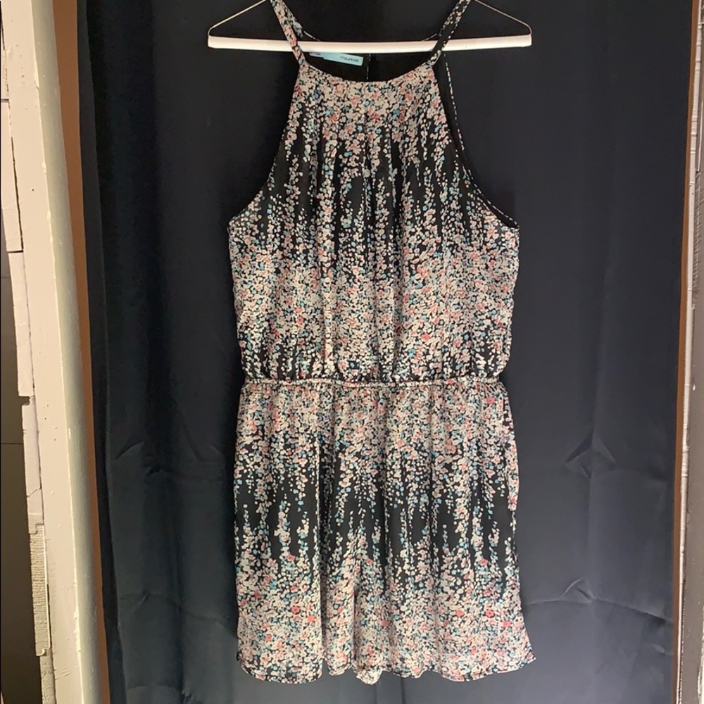 Black floral romper